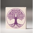 Durable individual Tree of Life Travertine Coaster – Violet » Living Designs