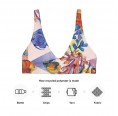 Colourful tropical fishes alloverprint Recycled padded Bikini Top made from rPET » earlyfish