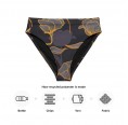 High Waist Bikini Briefs Tropical Black made from rPET » earlyfish