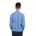 Alpaka longsleeved Polo-Shirt Renzo for men, light blue | AlpacaOne
