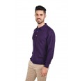 Men's Polo-Shirt longsleeved, purpur, 100% Baby Alpaca | AlpacaOne