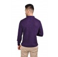 Alpaka longsleeved Polo-Shirt Renzo for men, purpur | AlpacaOne