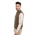 Distincitve men's sweater vest from alpaca wool, brown | AlpacaOne