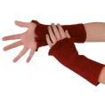 Reiff women fingerless arm warmers, eco wool, dark red