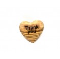 Engraved Solid Olive Wood Heart with inspiring Stroke – Thank You