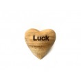 Engraved Solid Olive Wood Heart inspiring Stroke - Luck » D.O.M.