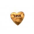 Engraved Solid Olive Wood Heart inspiring Stroke - Love » D.O.M.