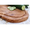 D.O.M. - Rustic Olive Wood Carving Board with Juice Rim