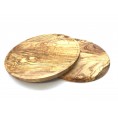 D.O.M. Pizza Plate Olive Wood Dining Plate, round
