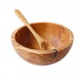 Olive wood bowl for cereals Ø 16 cm with spoon » D.O.M.