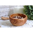 D.O.M. Eco-Friendly Olive Wood Appetizer Bowl Ø 5.51 in with spoon