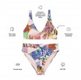 Colourful tropical fishes Print recycled high-waisted Bikini with UV-protection » earlyfish