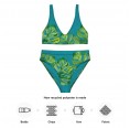 Monstera green/teal High Waist Bikini made from rPET » earlyfish