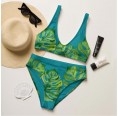 Monstera Recycled high-waisted Bikini green/teal  » earlyfish