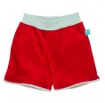 Kids Eco Plush Cotton Shorts Red/Aqua » bingabonga
