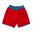 Kids Eco Plush Cotton Shorts Red/Teal » bingabonga