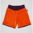 Contrast Colour Pull-on Organic Cotton Nicki Shorts Orange/Aubergine » bingabonga