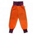 Kids Essential Organic Cotton Plush Trousers Orange/Aubergine | bingabonga