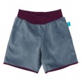 Kids Pull-on shorts light blue/aubergine » bingabonga