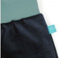 bingabonga Navy Pull-on Organic Cotton Nicki Shorts with colour-contrasting waist Light Teal