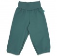 Kids Organic Cotton Jersey Capri Pants Light Petrol/Light Green leg's hem » bingabonga