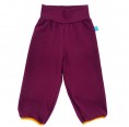 Kids Organic Cotton Jersey Capri Pants Aubergine/Yellow leg's hem » bingabonga