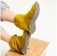 Curry-colured Foot Warmer - Eco Merino Wool » nahtur-design