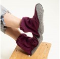 Foot Warmer in Fluffy Loden Pure New Wool, berry » nahtur-design