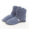 Bed Shoes in Fluffy Loden Pure New Wool, blue » nahtur-design