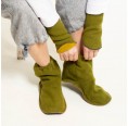 Foot & Wrist Warmer in Fluffy Loden Pure New Wool, moss » nahtur-design