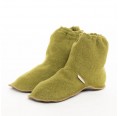 Bed Shoes in Fluffy Loden Pure New Wool, moss » nahtur-design