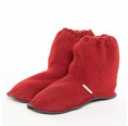 Bed Shoes in Fluffy Loden Pure New Wool, red » nahtur-design