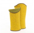Wrist Warmer in fluffy Loden Virgin Wool, curry » nahtur-design