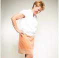 Orange Organic Linen Denim Skirt » nahtur-design
