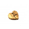 D.O.M. personalisable Olive Wood Key Pendant  HEART