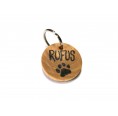 Olive wood Pet Tag for small dogs & cats with engraving » D.O.M.