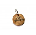 Olive wood Dog Tag for small pets with engraving » D.O.M.