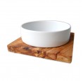 DANDY Pottery Feeding Bowl 0.4 l in Olive Wood Holder | D.O.M.