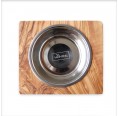 Dog & Cat & Pet bowls LUCKY ONE stainless steel & olive wood | D.O.M.