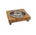 Dog & Cats Stainless Steel Bowl & olive wood tray | D.O.M
