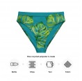 High Waist Bikini Briefs Monstera green/teal made from rPET » earlyfish