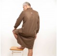 Men's Flannel Nightshirt, brown, made from loden » nahtur-design