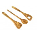 D.O.M. Olive Wood 3-Piece Cooking Tool Set (Cooking Spoon, Spatula and Risotto Spoon)