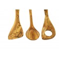 D.O.M. Olive Wood 3-Piece Cooking Tool Set (Cooking Spoon, Spatula and Risotto Spoon)