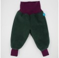 Baby Organic Fleece Trousers Green/Aubergine » bingabonga