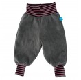 Grey Organic Cotton Nicki Baby Jogger Trousers with stripy Waist » bingabonga