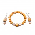 Natural Jewellery Set Olive Wood & Rose Beads » D.O.M.