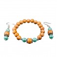 Sustainable Jewellery Set Olive Wood & turquoise Beads » D.O.M.