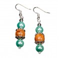 Sustainable Earrings Olive Wood & turquoise Beads » D.O.M.