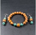 Wood Jewellery Set with turquoise Beads » D.O.M.